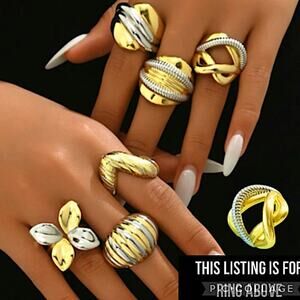 Stainless Steel Statement Ring, Boho Exaggerated Big Large